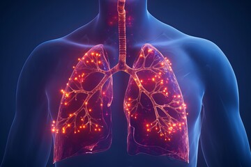 Detailed Visualization of Lungs with Bright Glowing Veins
