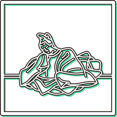 カラーシャドウ正方形シンプル百人一首　後鳥羽院