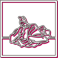 カラーシャドウ正方形シンプル百人一首　後鳥羽院