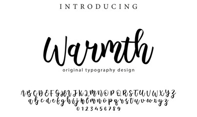 Warmth Font Stylish brush painted an uppercase vector letters, alphabet, typeface