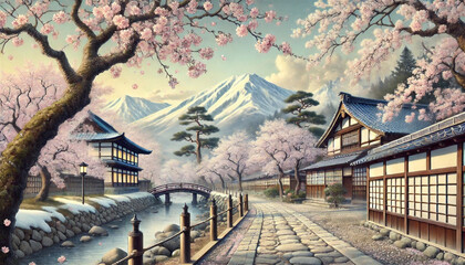 Fototapeta premium 桜・さくら～ Cherry Blossom ～.generated by AI.