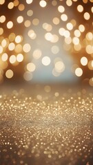 Abstract cream background with blurry festival lights and outdoor celebration bokeh