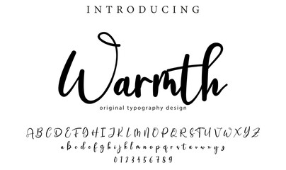 Warmth Font Stylish brush painted an uppercase vector letters, alphabet, typeface