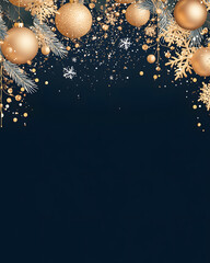 Luxurious Christmas new year card and Holiday Promotion Banner with Elegant Ornaments, for Tags, Posters, and Banners with Space for Text