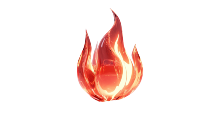 A stylized flame graphic, representing fire with vibrant colors and smooth curves, often used in design or animation contexts.