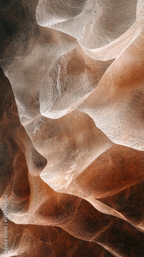 Poster Intricate patterns emerge from the Mocha Mousse rock formations, showcasing a blend of warm hues and soft textures that evoke a sense of wonder. Nature's artistry unfolds in every curve and contour
