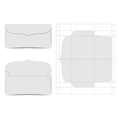 PAPER MOCKUP 62 blank envelope design template with cutting and folding guide	