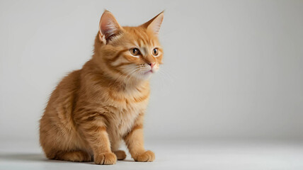 Obraz premium orange cat on white background