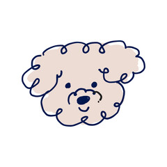シンプルで可愛いトイプードルの顔イラストアイコン素材