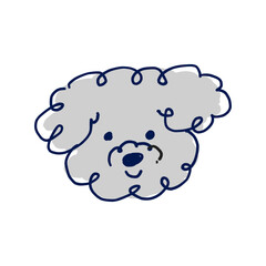 シンプルで可愛いトイプードルの顔イラストアイコン素材