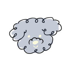 シンプルで可愛いトイプードルの顔イラストアイコン素材