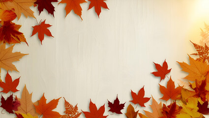 A vibrant wallpaper background featuring a cascade of autumn leaves in rich shades of orange, red, and yellow, creating a warm and cozy fall vibe.