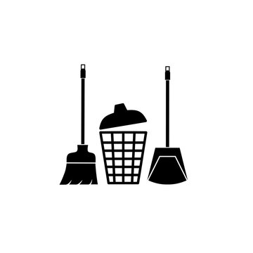 black cleaning tools set clip art preview