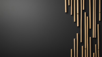 Bamboo Sticks on Dark Surface Background