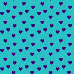 Valentine hearts seamless 14 February love pattern for wrapping paper