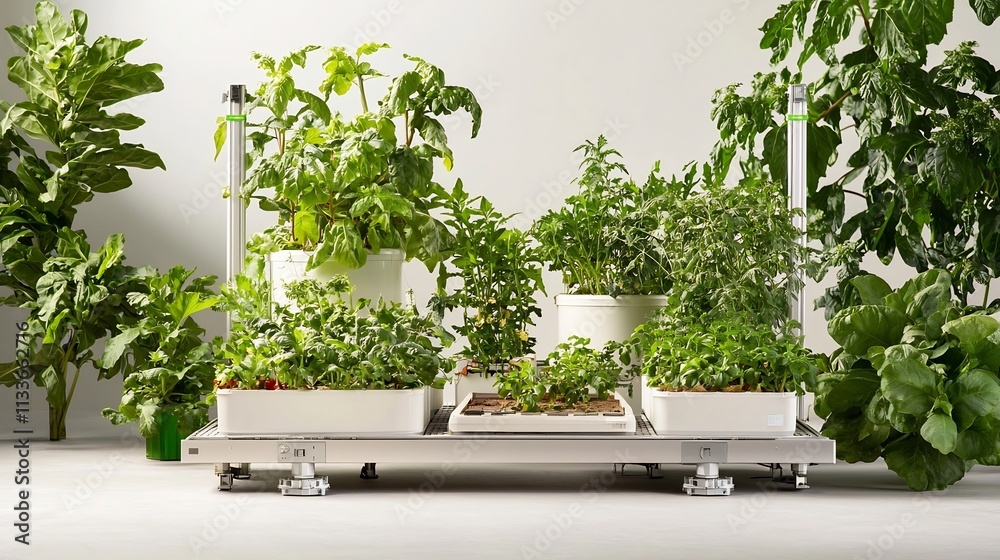 Poster advanced smart farming setup with virtual twin monitoring irrigation schedules and weather patterns 