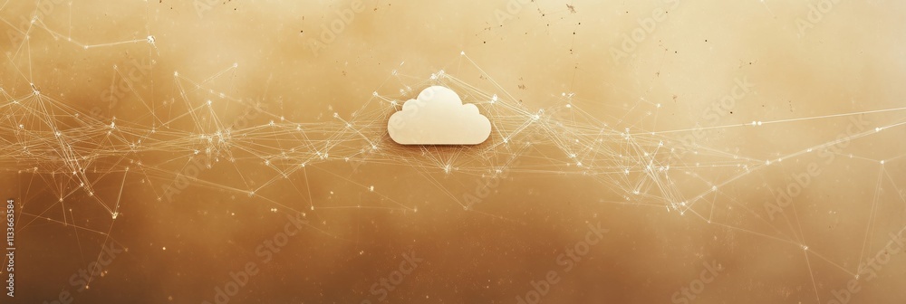 Aufkleber Simple cloud icon represents cloud computing and digital storage solutions, providing space for further text or information. Generative AI
