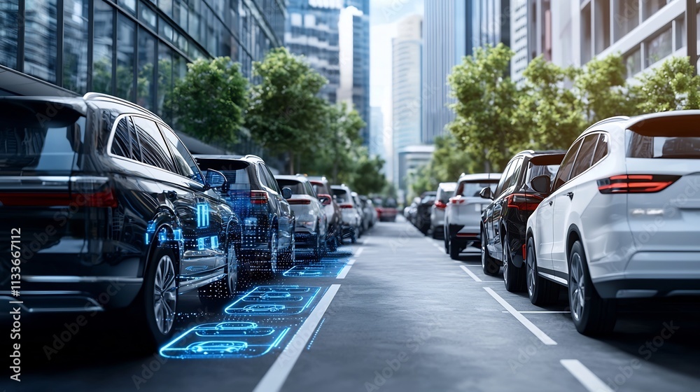 Poster innovative smart parking system optimizing urban mobility and efficiency with virtual twin visualiza