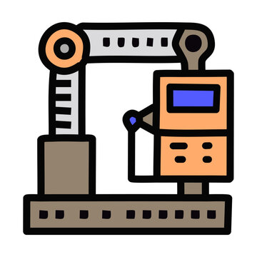 recommend clip art: Robotic arm vector illustration, filled design editable outline icon.