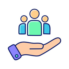 Human resources management, human resources management, career growth, vector icon