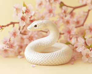 Fototapeta premium 年賀状素材 巳年 へび