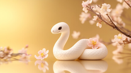 Fototapeta premium 年賀状素材 巳年 へび