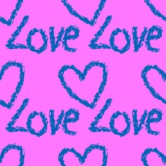 Valentine hearts seamless 14 February love pattern for wrapping paper