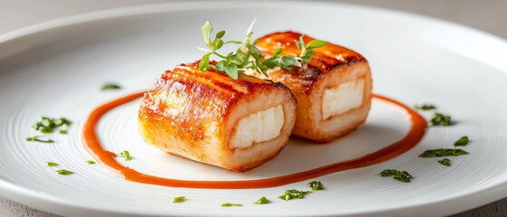 Succulent savory dishes with juicy elements, Juicy food, savory succulent