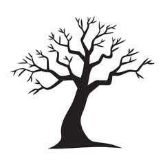 Simple Silhouette of a Bare, Ornamental Tree