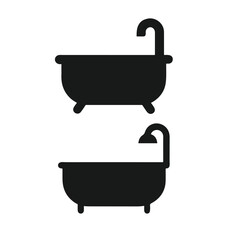 Bathtub silhouette vector image