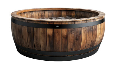 Wooden Hot Tub on Transparent Background