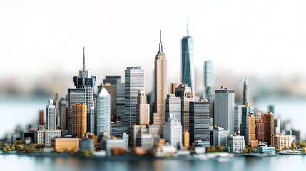 Obraz premium miniature of classic new york on white background