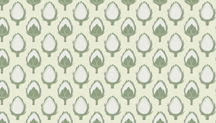 Seamless pattern with artichoke. Vector illustration.