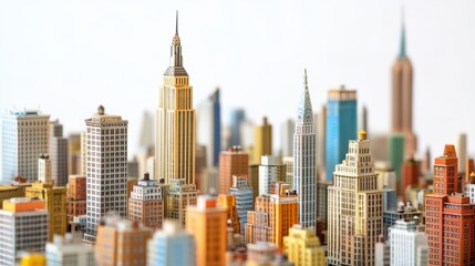 Fototapeta premium miniature of classic new york on white background