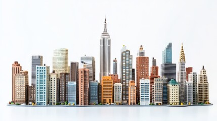 Fototapeta premium miniature of classic new york on white background