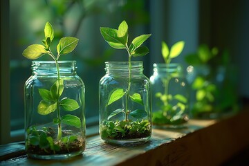 Transparent solar panels covering rooftop greenhouse blending energy efficiency with sustainable gardening