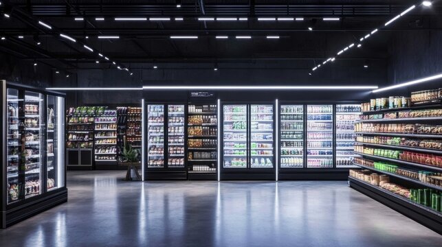 Visually appealing frozen food display in a modern retail setting.
