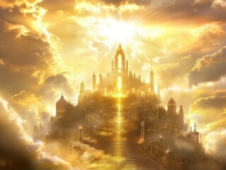 Fototapeta premium Pearly Gates of the New Jerusalem: A Celestial Entrance 
