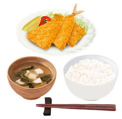 アジフライ定食