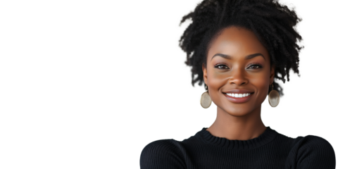 beautiful Africa 40-50s mid aged mature woman isolated on white background. skin care beauty