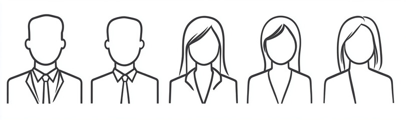 Obraz premium Stylized line art of business people representing social media interactions
