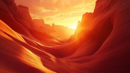 Sunset over sand dunes desert landscape nature photography warm colors serene viewpoint tranquility concept for seo impact