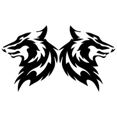 wolf animal icon vectors illustration symbol design