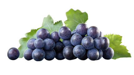 Fototapeta premium Luscious Red Grapes: A vibrant cluster of ripe red grapes, adorned with lush green leaves, presents a delectable image perfect for culinary, health, or wine-related projects.