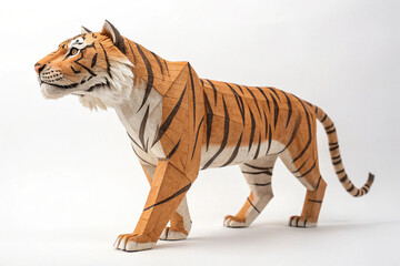 origami adorable royal bengal tiger in kawaii style - generated by ai