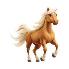 Cute Cartoon Horse on Transparent Background