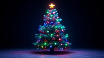 Christmas tree ornaments illustration