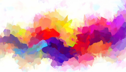 Obraz premium Abstract shape watercolor illustration painting on white background.