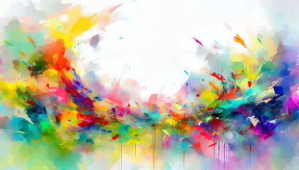 Fototapeta premium Abstract shape watercolor illustration painting on white background.