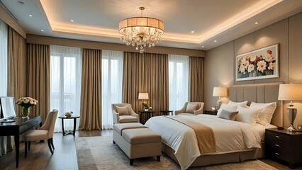 Fototapeta premium a luxurious modern bedroom